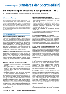 Die Untersuchung der Wirbelsäule in der Sportmedizin – Teil 2