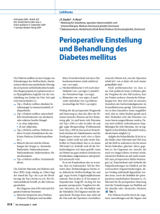 Perioperative Einstellung und Behandlung des Diabetes mellitus