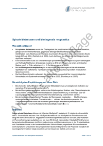 Spinale Metastasen und Meningeosis neoplastica