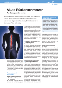 Akute Rückenschmerzen - Was Sie dagegen tun können