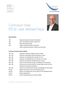 Curriculum Vitae PD Dr. med. Michael Payer