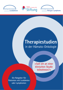 Therapiestudien in der Hämato-Onkologie