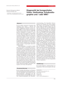 Diagnostik bei kongenitalen Vitien: Stethoskop, Echokardiographie