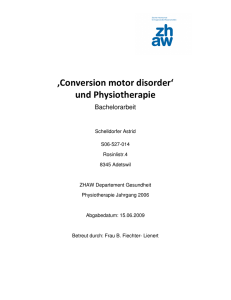 Conversion motor disorder` und Physiotherapie