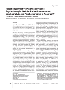 Forschungsinitiative Psychoanalytische Psychotherapie