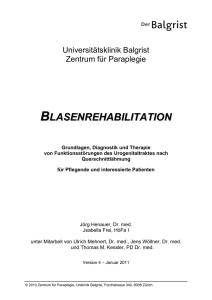 blasenrehabilitation - Universitätsklinik Balgrist