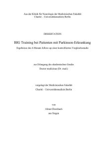 BIG Training bei Patienten mit Parkinson