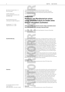 Fallbericht Nachweis von Mycobacterium avium subsp