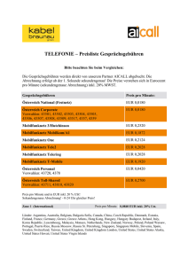 TELEFONIE – Preisliste Gesprächsgebühren