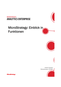 MicroStrategy: Einblick in Funktionen