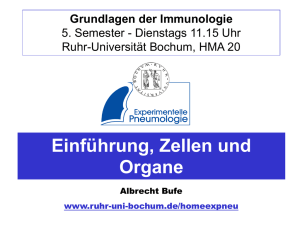 Einführung, Zellen und Organe - Ruhr