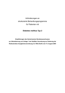 Anforderungen an strukturierte Behandlungsprogramme für