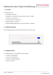 Mathematik Labor Projekt Viertelfahrzeug