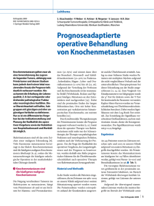 Prognoseadaptierte operative Behandlung von Knochenmetastasen