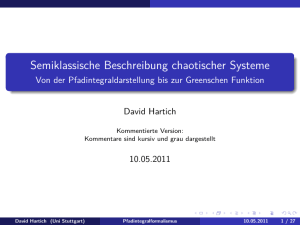 Semiklassische Quantisierung chaotischer Systeme I