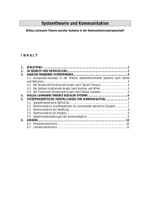 Systemtheorie und Kommunikation