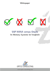 SAP HANA versus Oracle - In-Memory