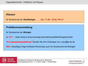 Vorlesung vom 11.7.2014 - Technische Universität Braunschweig