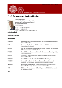 Medizinische Fakultät Heidelberg: Hecker Prof. Dr. rer. nat. Markus
