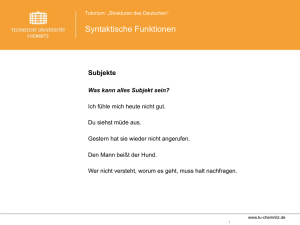 Syntaktische Funktionen 1 und 2