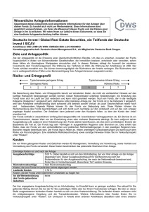 Wesentliche Anlegerinformationen Deutsche Invest I Global Real