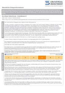 Wesentliche Anlegerinformationen GLS Bank Aktienfonds