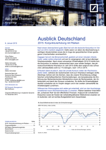 Ausblick Deutschland – 2015: Konjunkturerholung mit Risiken