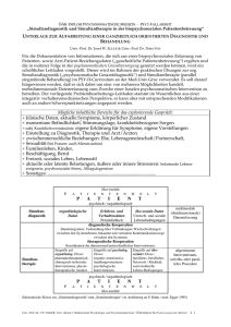 Mögliche inhaltliche Bereiche für das explorierende Gespräch: +