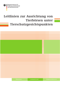 Ausrichtung von Tierbörsen - Bundesministerium für Ernährung und