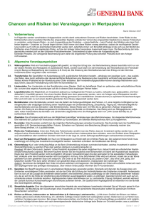 Chancen und Risiken bei Veranlagungen in