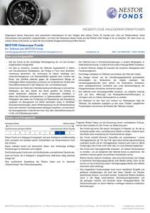 WESENTLICHE ANLEGERINFORMATIONEN NESTOR Osteuropa