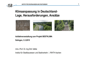 Klimaanpassung in Deutschland- Lage, Herausforderungen, Ansätze