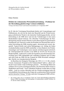 Defizite der ostdeutschen Wirtschaftsentwicklung - Leibniz