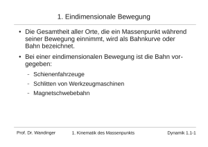 1. Eindimensionale Bewegung - Prof. Dr.