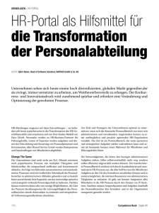 HR-Portal als Hilfsmittel für die Transformation der Personalabteilung