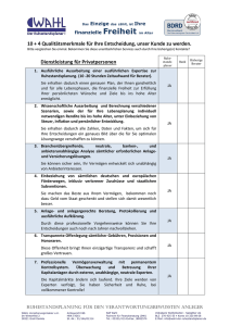 10 + 4 Qualitätsmerkmale für Ihre Entscheidung, unser Kunde zu