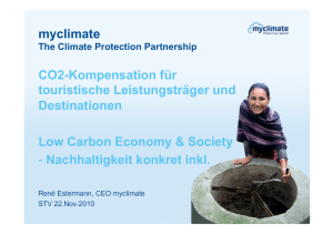 myclimate CO2-Kompensation für touristische Leistungsträger und