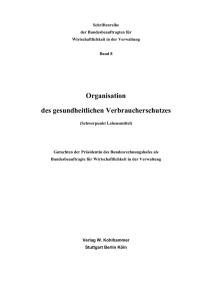 Band 08 - Organisation des gesundheitlichen Verbraucherschutzes