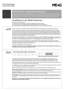 Wesentliche Anlegerinformationen Anteilklasse A