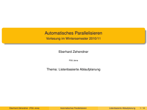 Automatisches Parallelisieren - Vorlesung im Wintersemester 2010/11