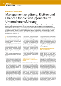 Managementvergütung: Risiken und Chancen für die
