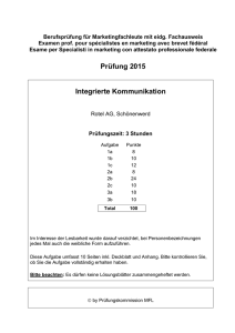 Prüfung 2015 Integrierte Kommunikation