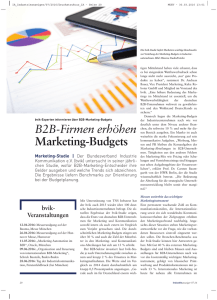 B2B-Firmen erhöhen Marketing-Budgets