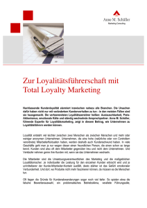 Zur Loyalitätsführerschaft mit Total Loyalty Marketing