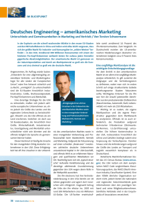 Deutsches Engineering – amerikanisches Marketing