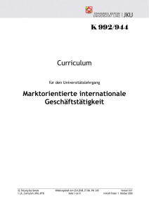 Curriculum Marktorientierte internationale Geschäftstätigkeit