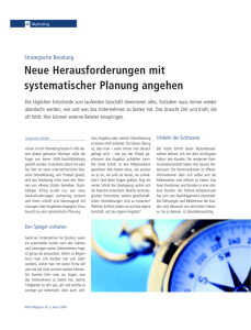 Apr. 2004 – «Neue Herausforderungen mit system. Planung