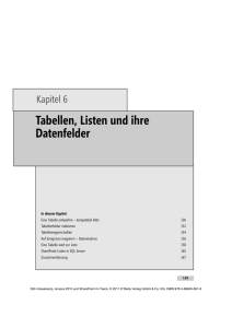 Tabellen, Listen und ihre Datenfelder