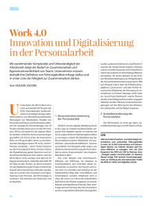 Work 4.0 Innovation und Digitalisierung in der Personalarbeit
