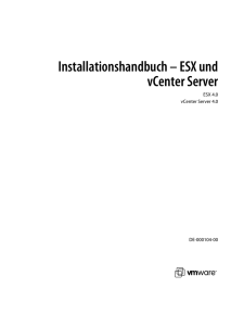 Installationshandbuch – ESX und vCenter Server